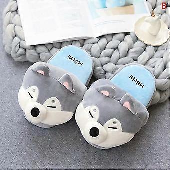 Cartoon Leuke Husky Shiba Inu Baotou Home Nishing Warme Vloer Katoenen Slipper