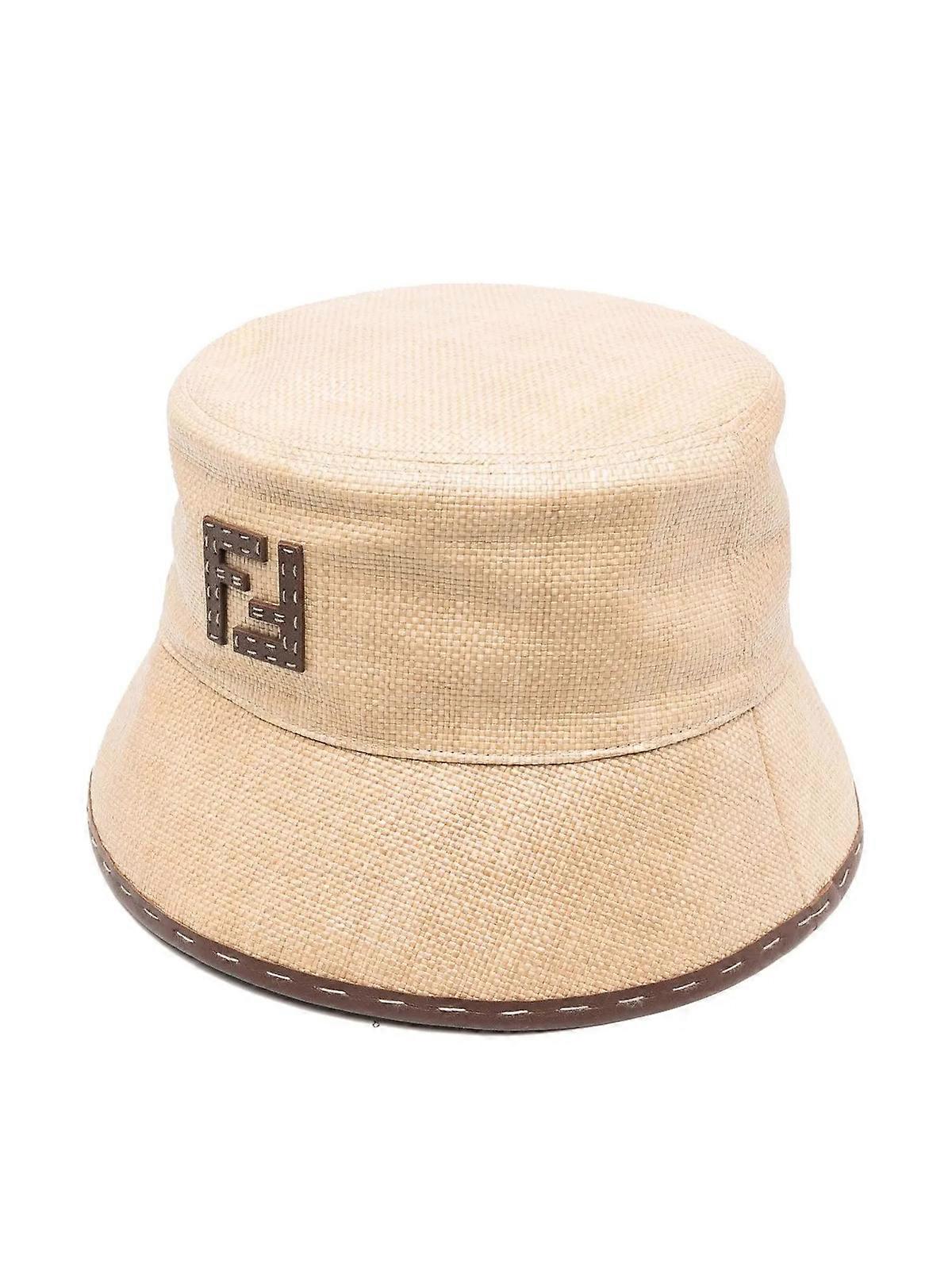 Rafia Effect Logo Bucket Hat