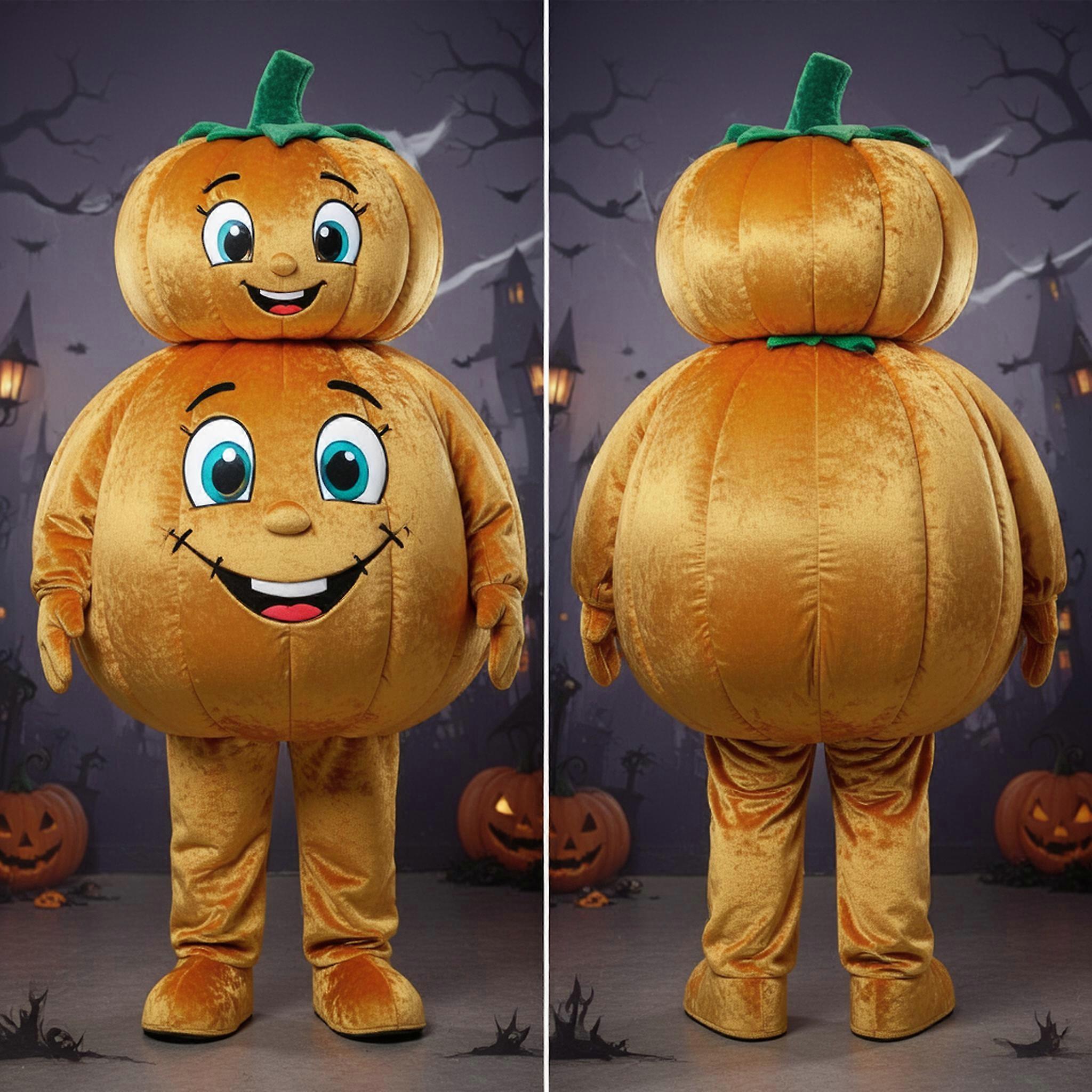 MASTICOT Gold Hued Round Pumpkin Mascot