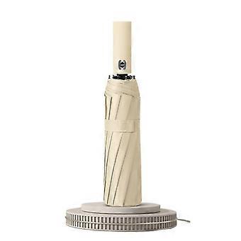24 Bone Windproof Automatic Folding Umbrella with Dual Weather Protection for Travel and Business Beige