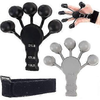 2 Pcs Finger Strengthener, Grip Strength Trainer, Finger Exerciser, Hand Grip Strengthener, 6-level Resistance AdjustableJJ