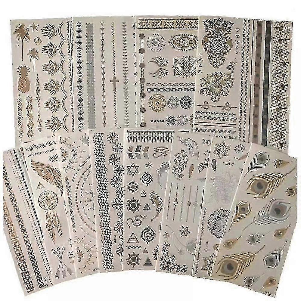 Waterproof Bronzing Tattoo Sticker Set