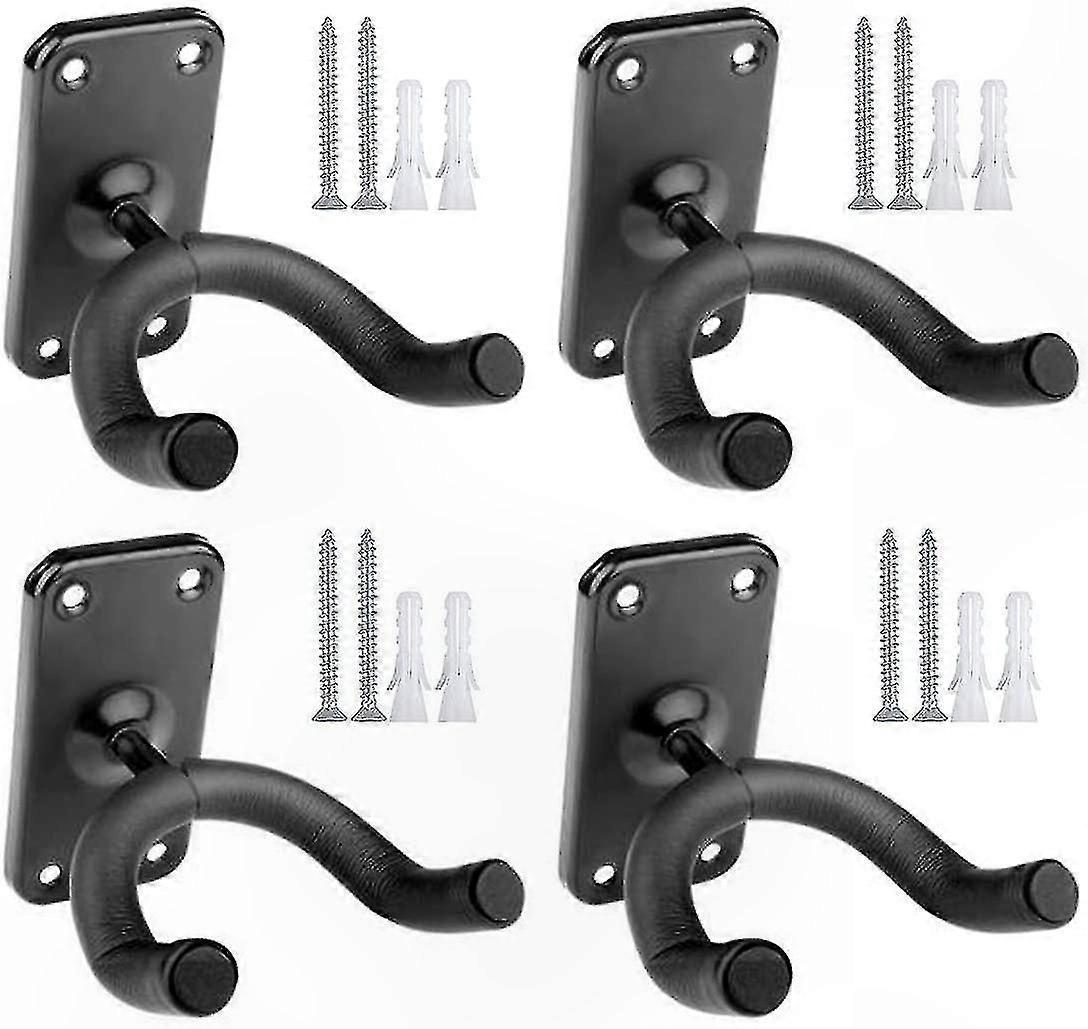 4-Pack Guitar Hooks Wall Mounts Brackets Hangers for Various Instruments Storage Solutions