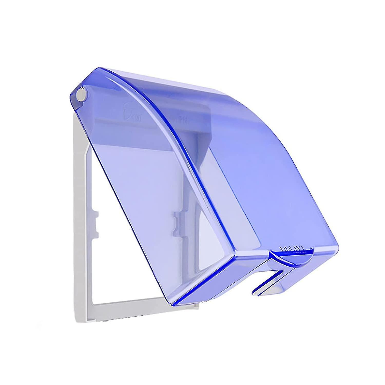 Transparent Child Protective Cover, Switch Socket Waterproof Box, Waterproof Socket Box, Suitable for Bathroom Socket, Blue Transparent Splashproof Bo
