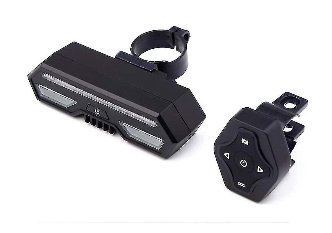 Bicycle Taillights Usb Charging Wireless Remote Control Safety Warning Lights(black)