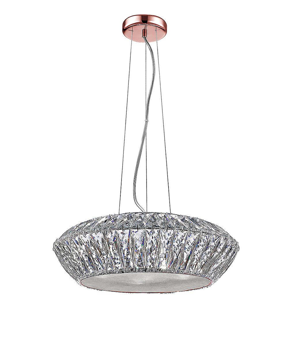 Armel 7 Light LED Rose Gold Ceiling Fitting