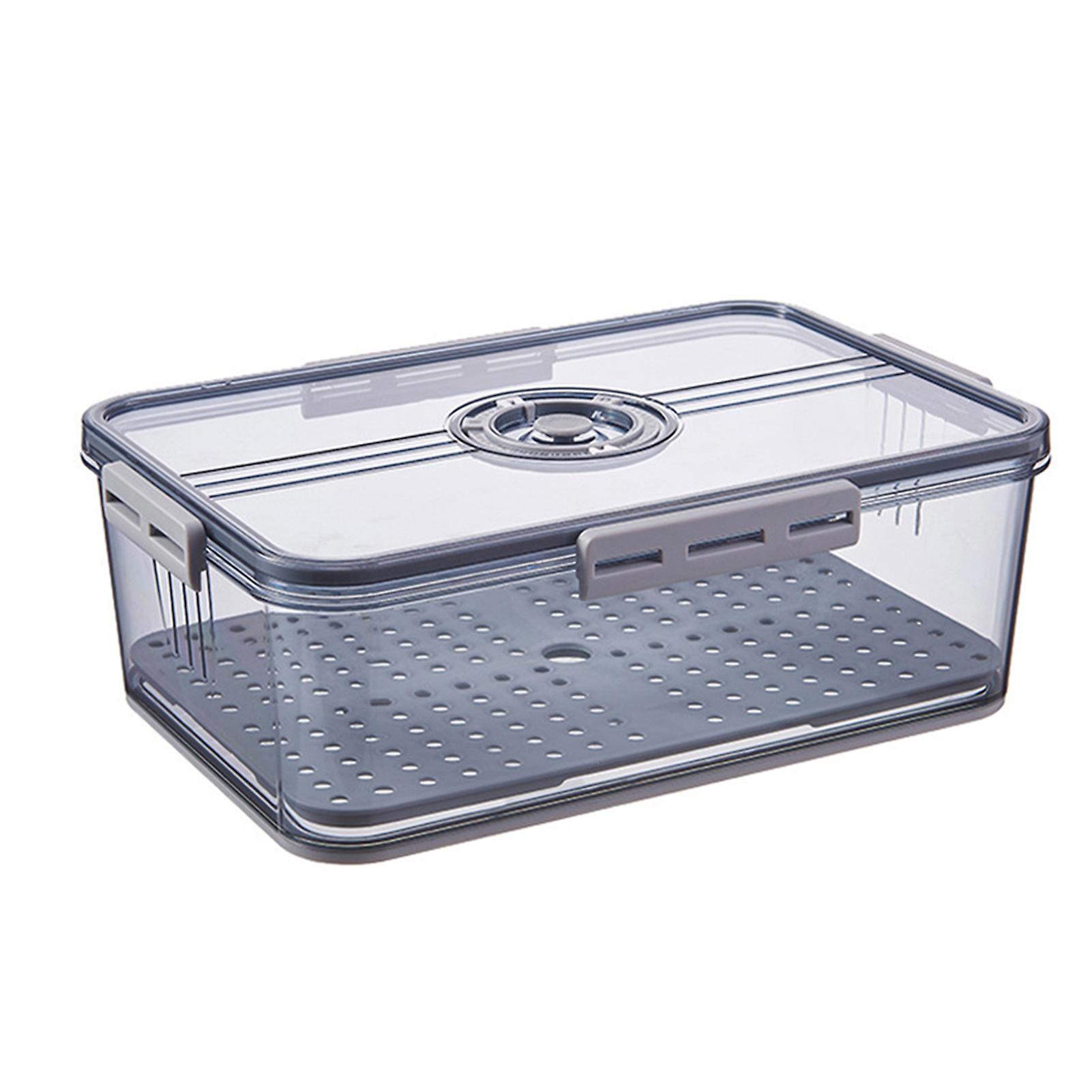 Clear Fridge Storage Bins Reusable Plastic Drawer Crisper With Lid Airtight Design Food Containers For Kitchen