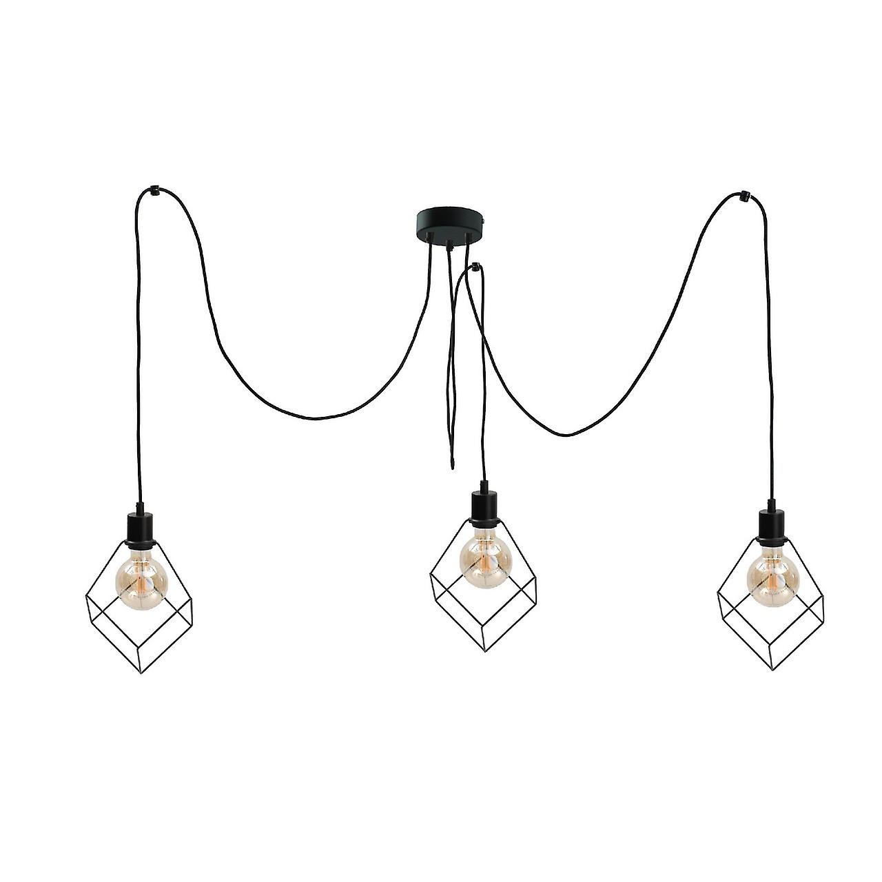 Keter Ruben Cluster Pendant Ceiling Light Black, 3x E27