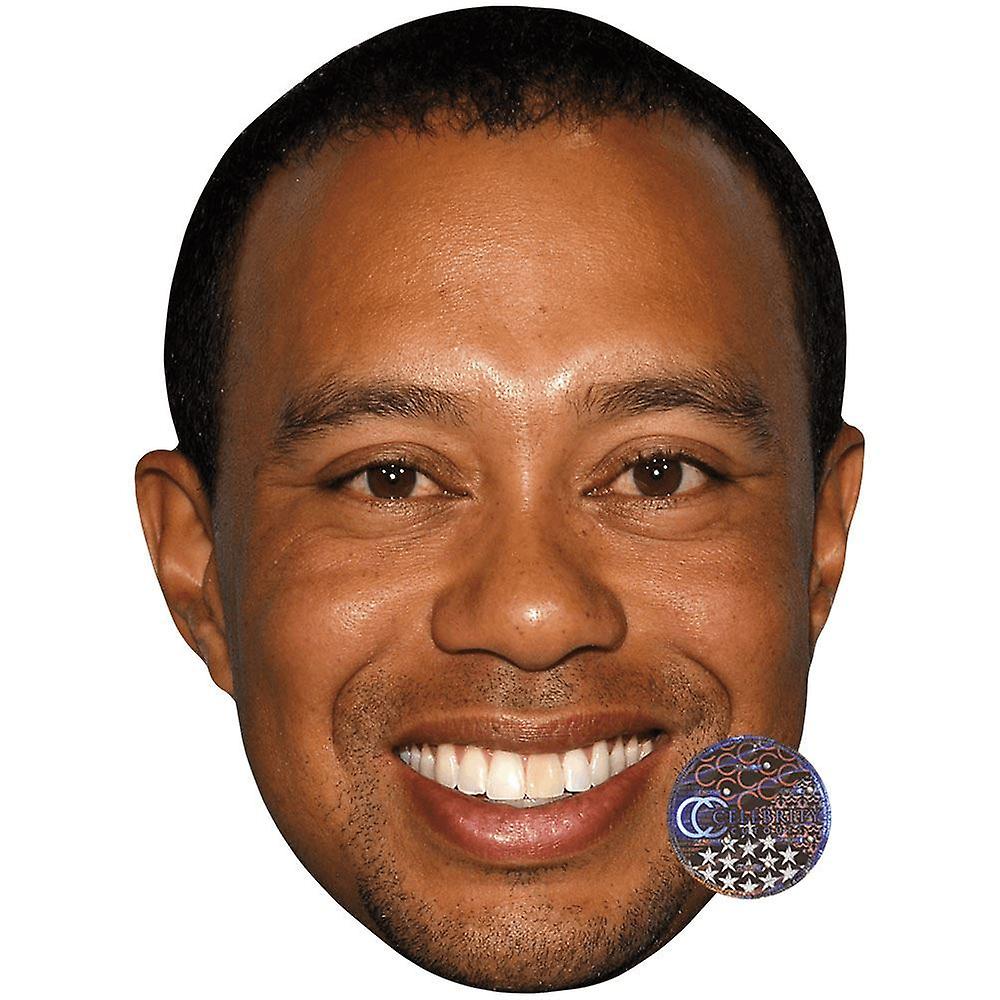 Tiger Woods (Smile) Celebrity Mask, Flat Card Face