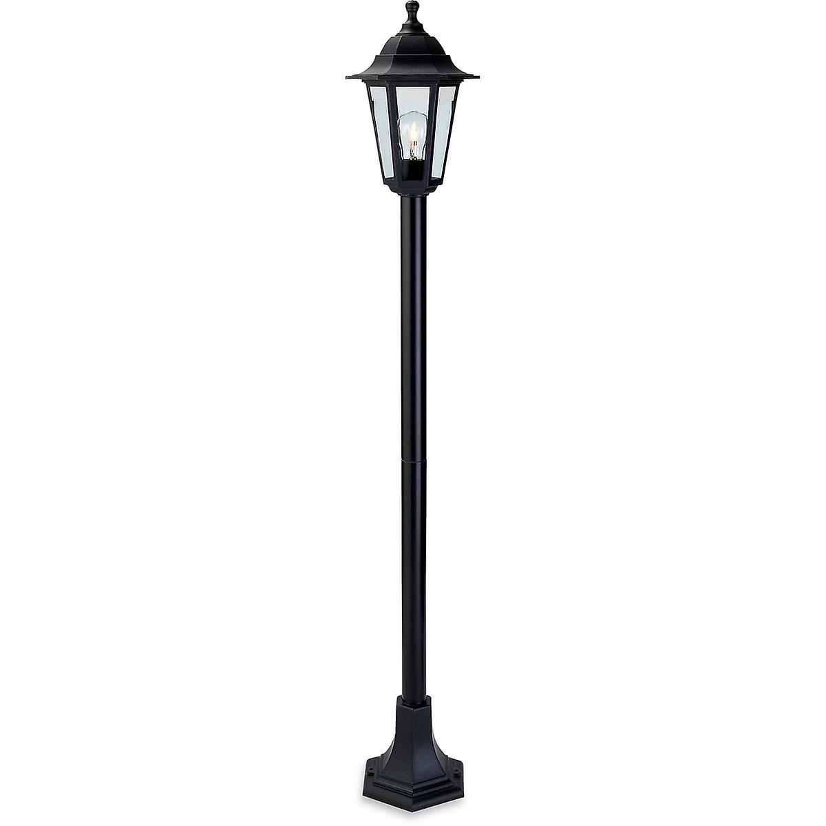 Malmo 1 Light Post Lantern Black Resin IP44, E27
