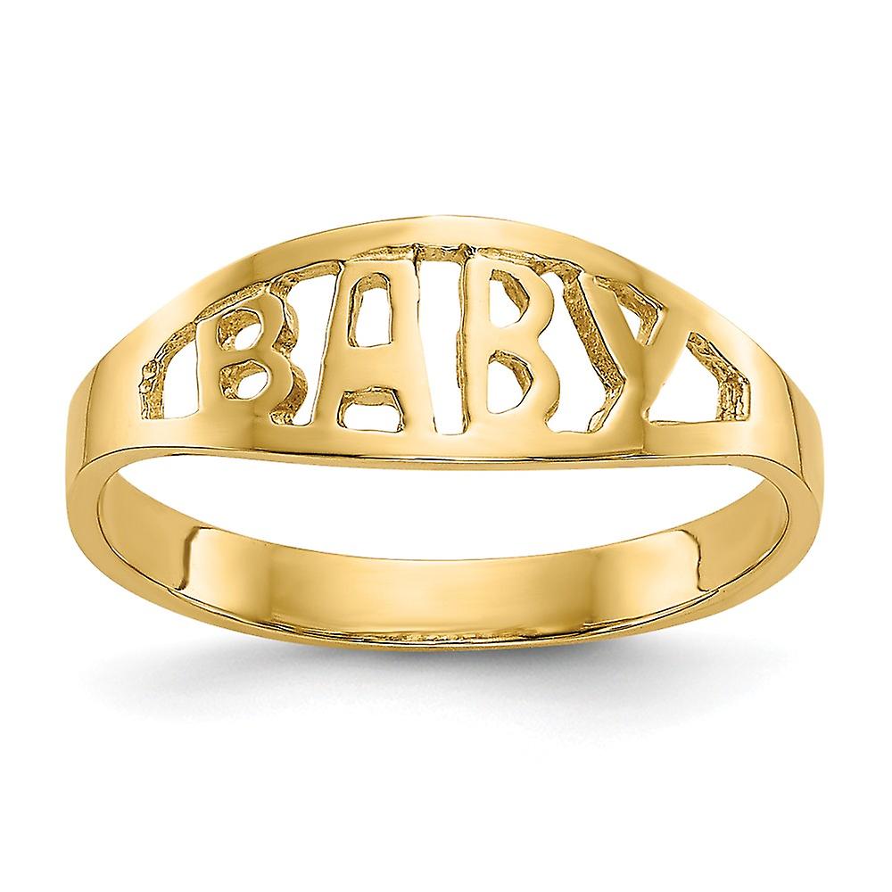 14k Yellow Gold Solid Polished Ring Size 1.5 Band Style-Ring for Women - .8 Grams
