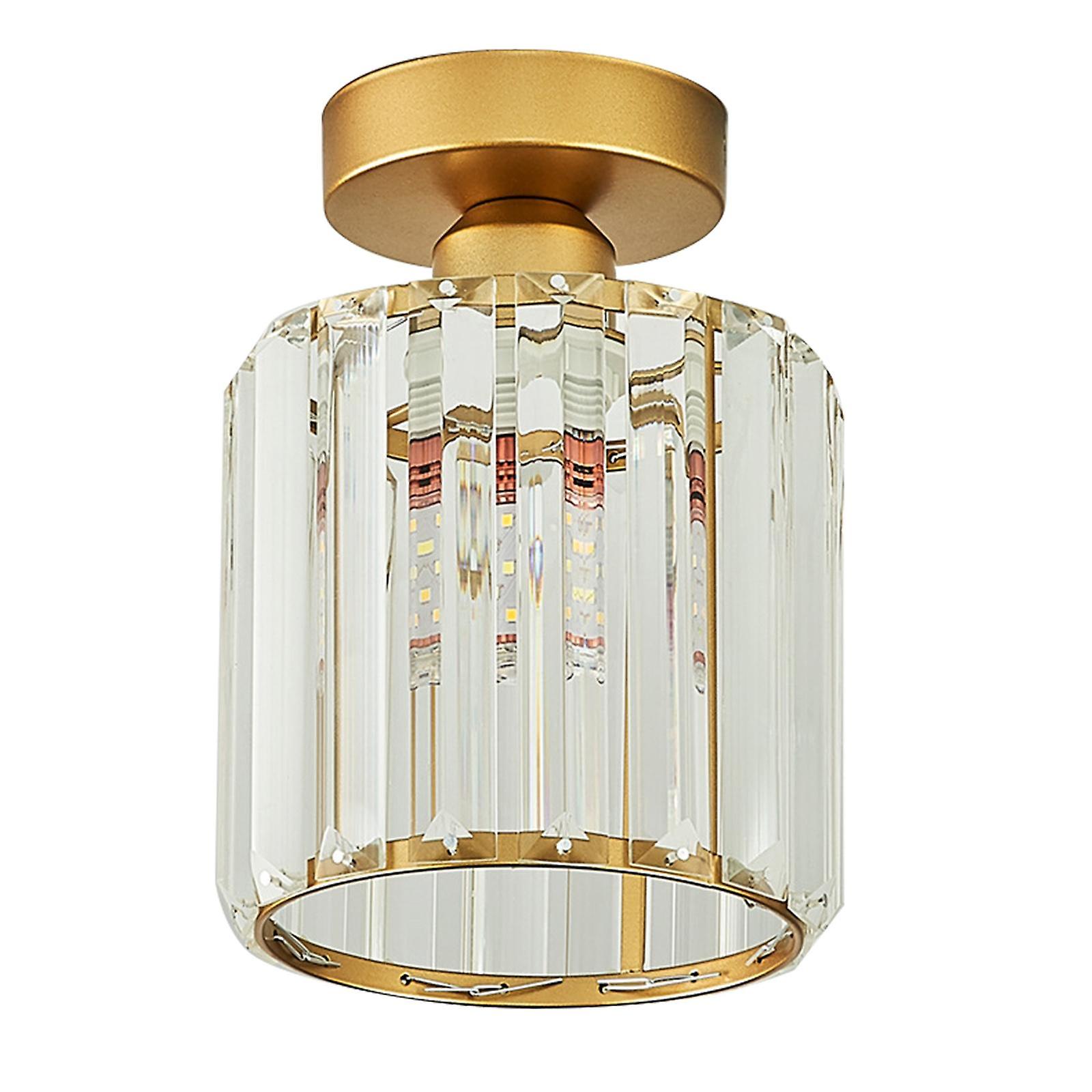 Modern Crystal Ceiling Lamp Close to Ceiling Light Fixture Hallway Lights for Bedroom Bathroom