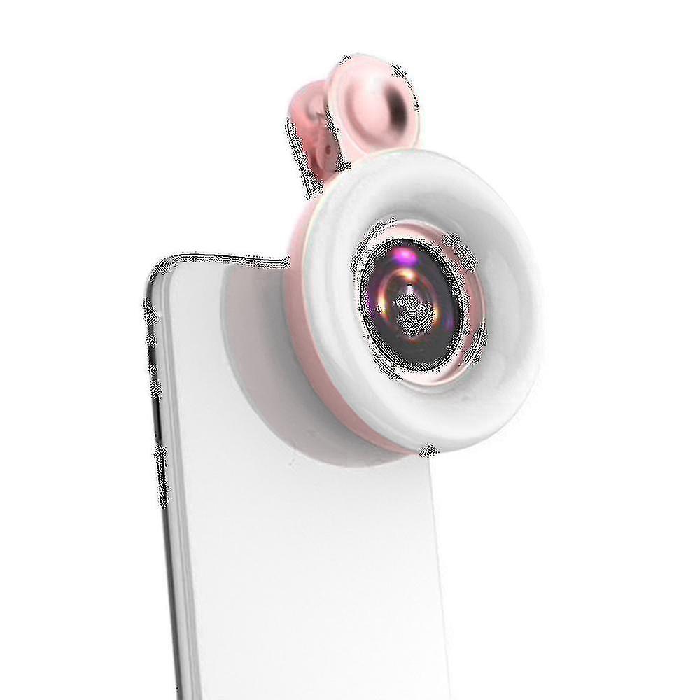 Universal 15x Macro Lens Mobile Phone Fill Light Selfie Led Ring Clip Flash Light