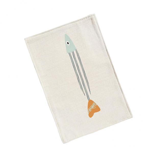 3xMediterranean Fish Pattern Table Mat Rectangular Heat-insulated Place Mats C