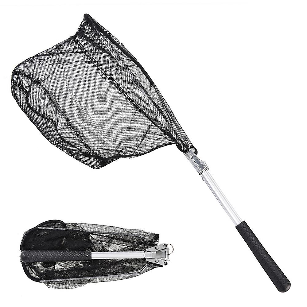 Folding Fish Landing Net Collapsible Triangular Fly Fishing Net