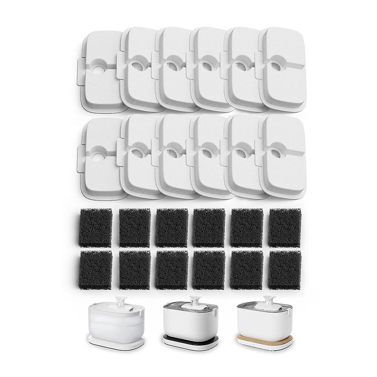 12 Pack Replacement Filters for Dockstream Wireless Water Fountain PLWF005/PLWF115/WF105, Pet Fount