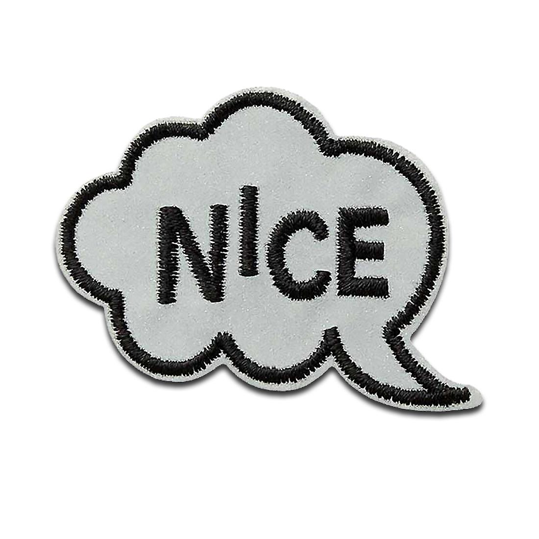 Reflex Speech Bubble Nice - Patch, Iron-on patch, Iron on, Size: 5.1 x 3.6 cm