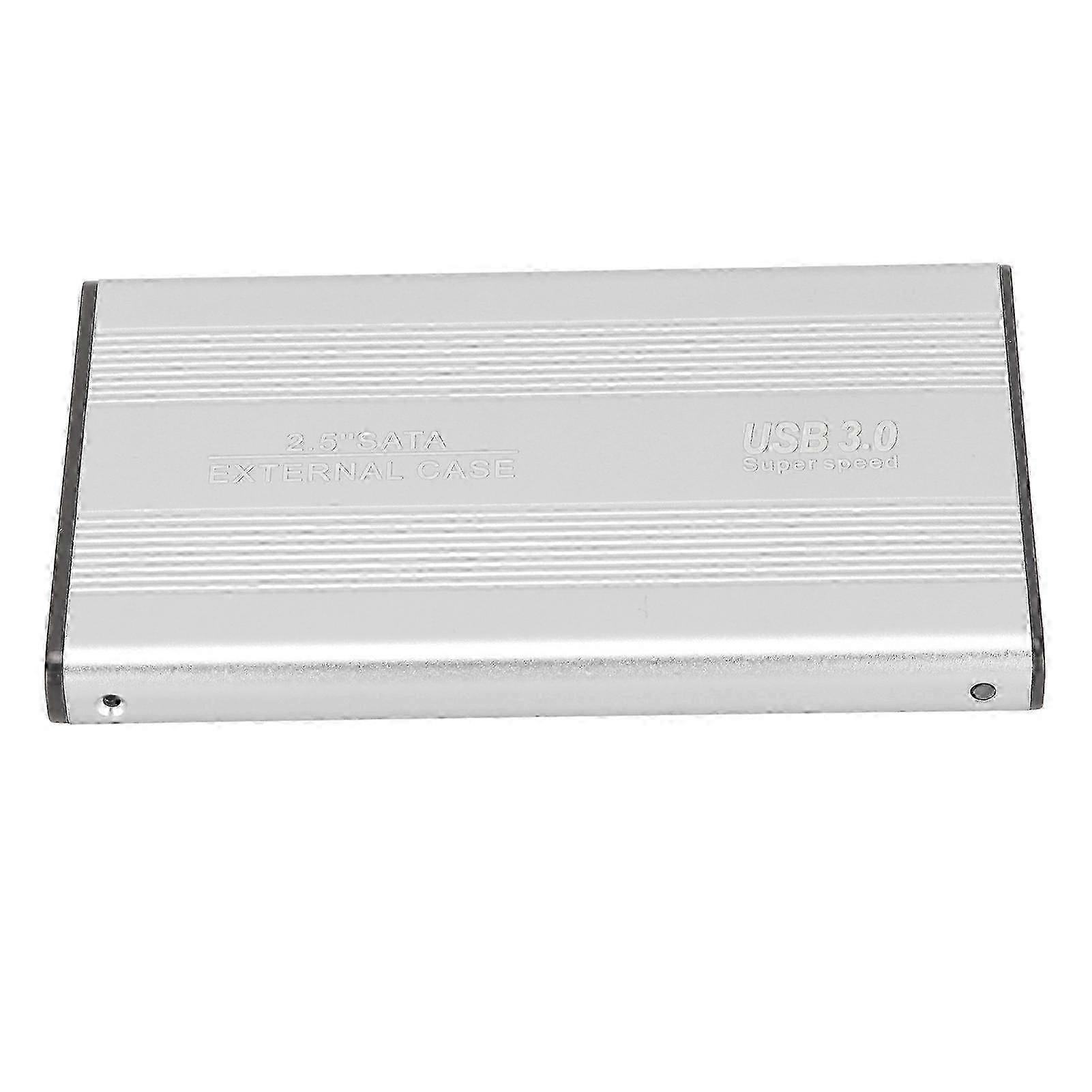 USB3.0 HDD Enclosure 2.5in 5Gbps Ultra Thin Lightweight HDD Enclosure Adapter for Laptop Computers for WIN 7 for WIN 10 Silver