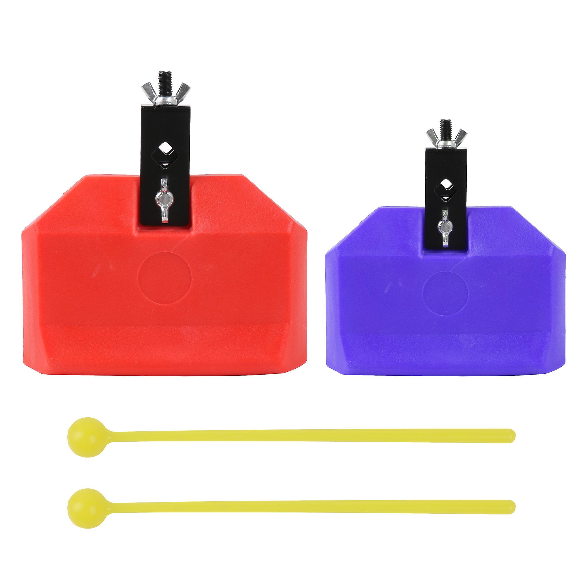 2 PCS Plastic Drum Bracket Jam Blocks Percussion Accessories Red & Blue