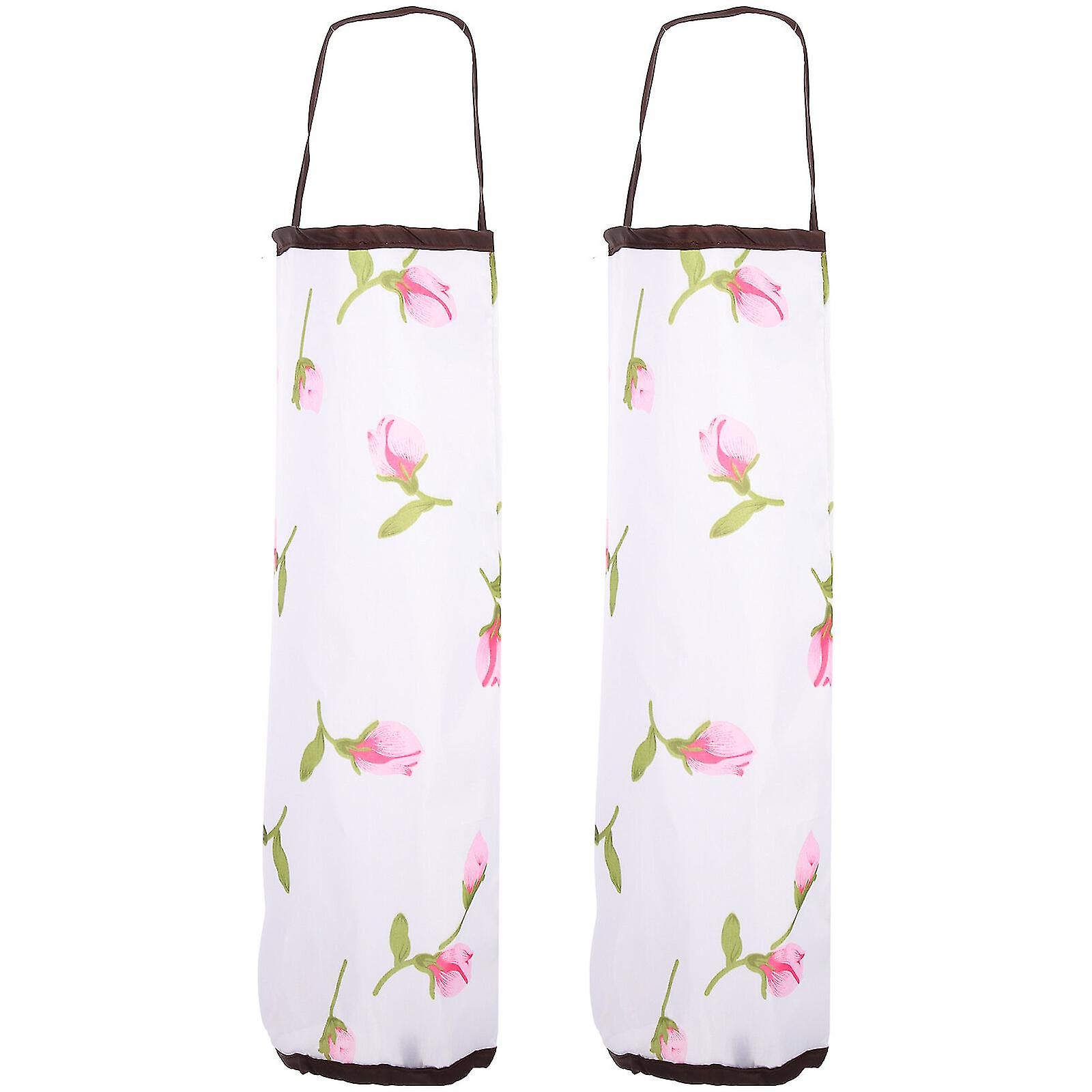 2pcs Trash Bag Organizers Plastic Bag Holders Decorative Garbage Bags Hanging Pouches Kitchen Bags