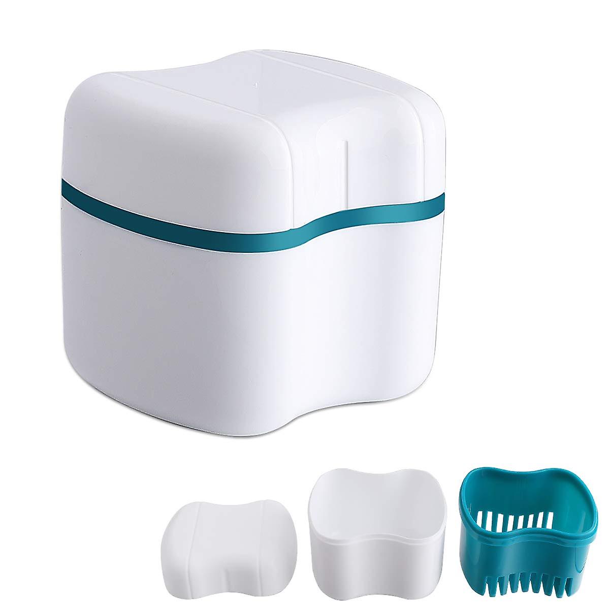 Denture Cleaning Box with Basket - Dark Green - FFY
