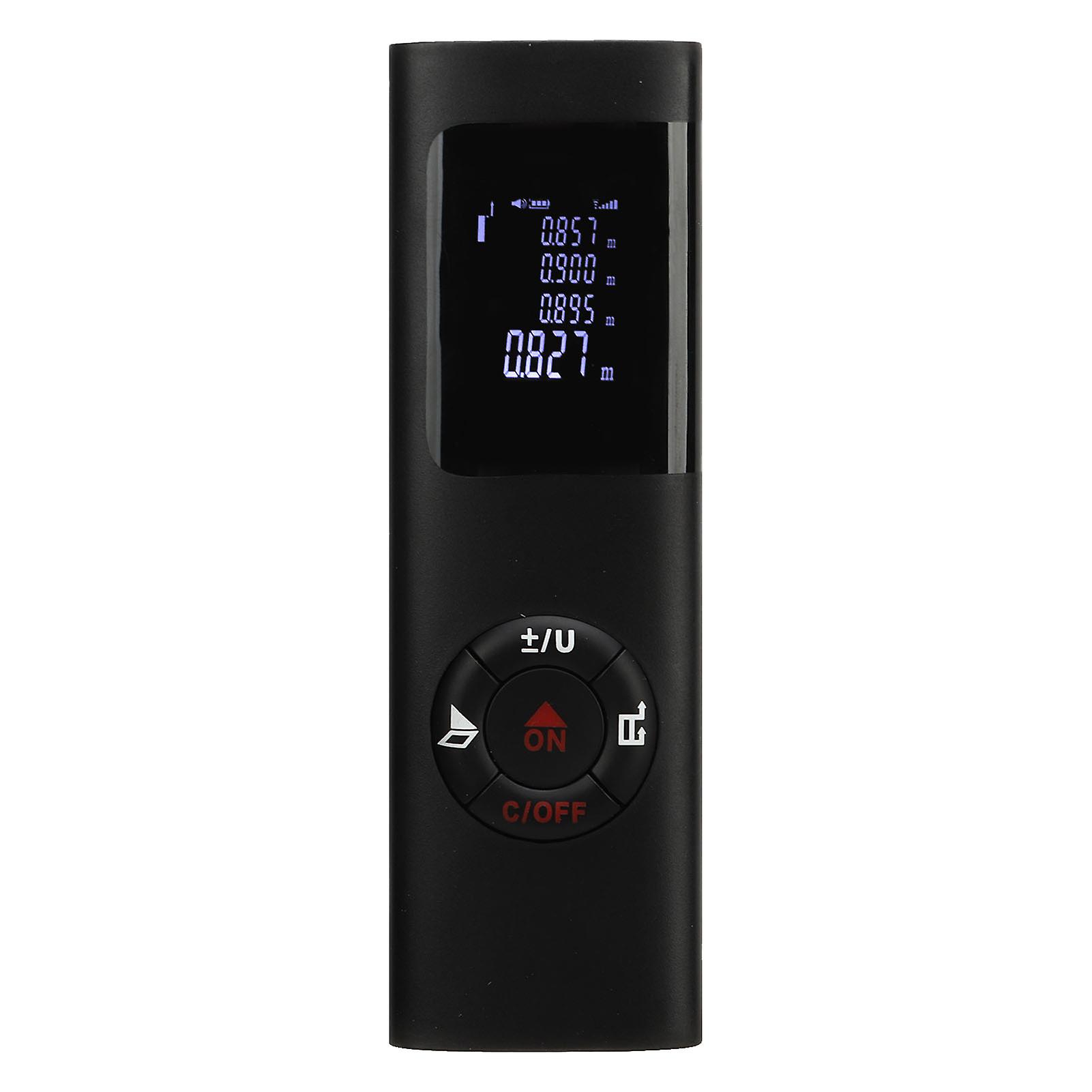 Electronic Rangefinder USB Rechargeable High Accuracy Digital Distance Measuring Ruler Built in Battery Black 