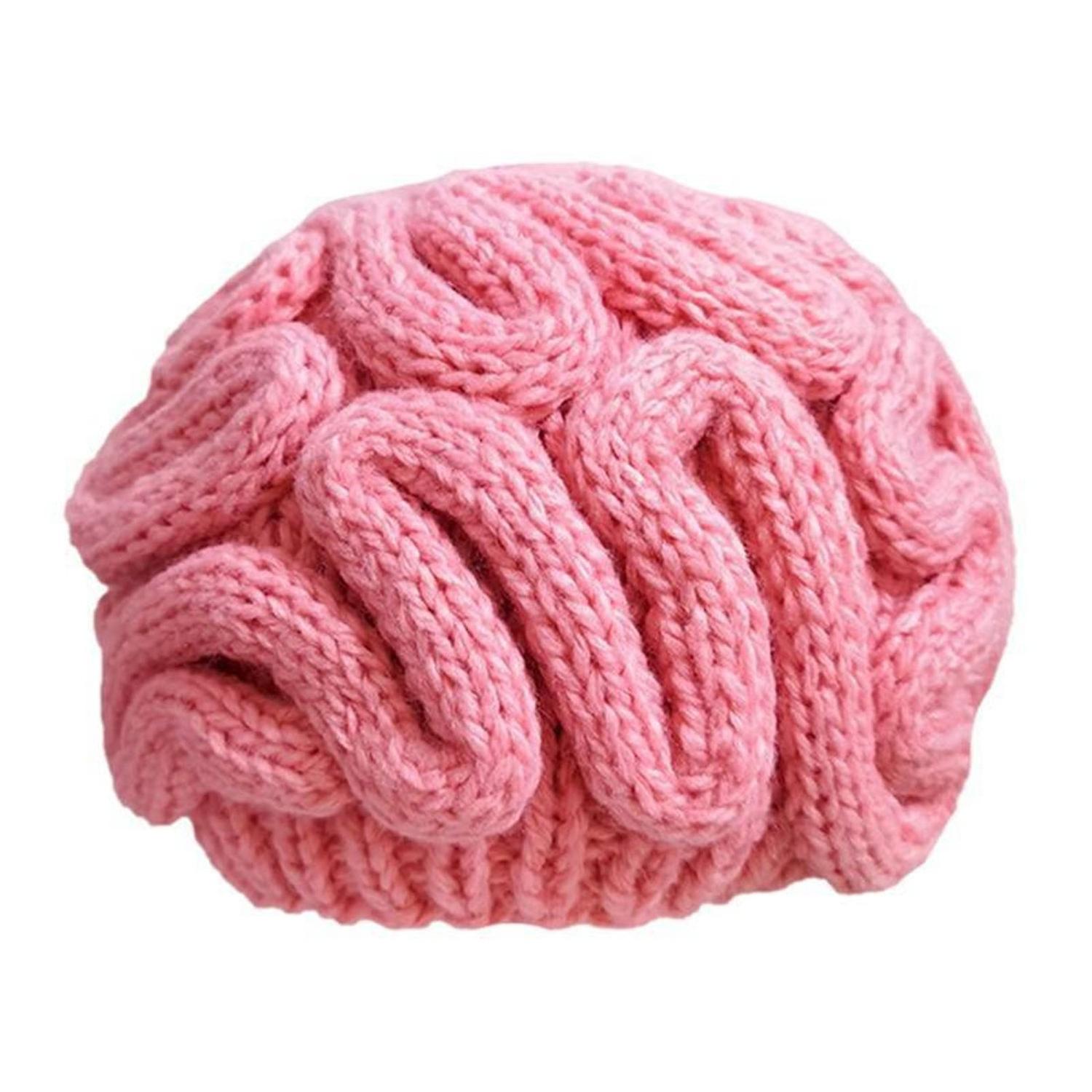 Funny Brain Knitted Beanie Hat Thick Warm Windproof Casual Stretch Soft Solid Color Autumn Winter
