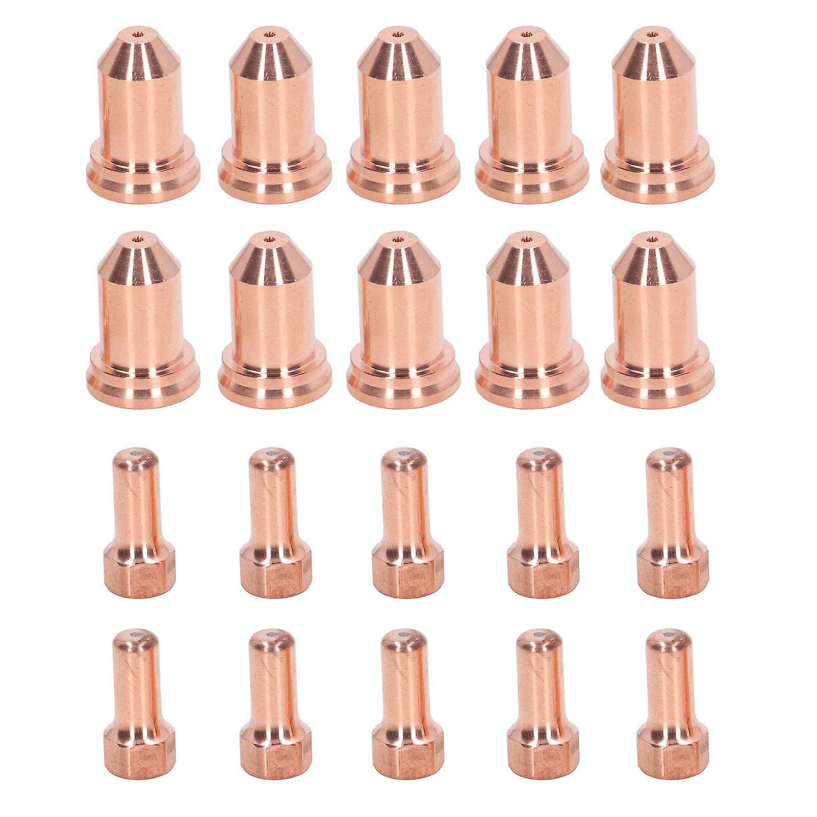 20 Pcs High Temperature Resistant Brass Plasma Cutting Torch Nozzles Electrodes for PTM 80