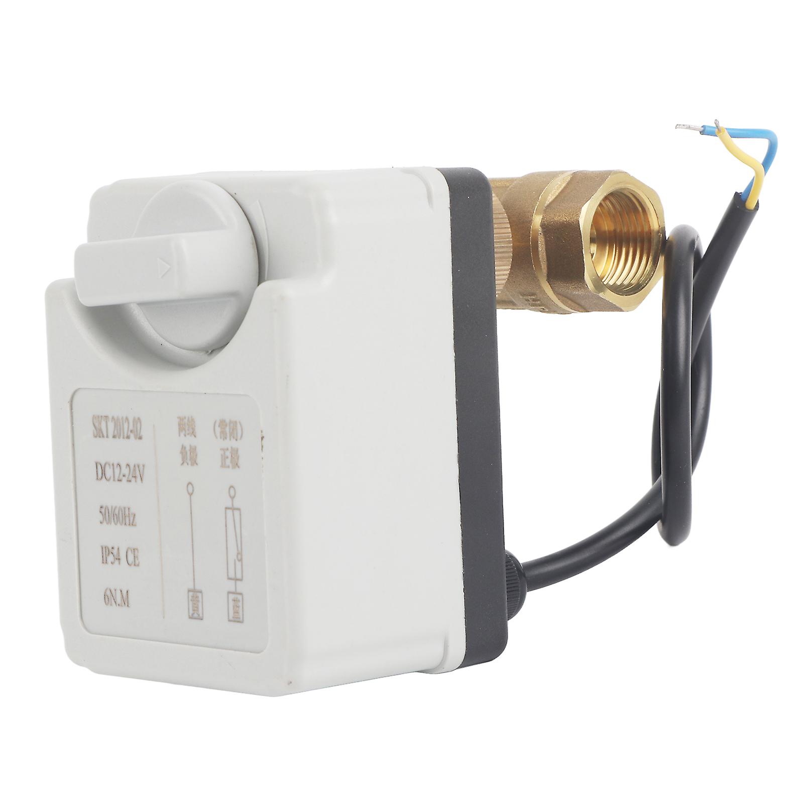Motorized Ball Valve, 2 Wire 2 Way Motorized Ball Valve Normally Closed Dn15 Brass Abs Dc 12v-24v Accessories for Long Term Use