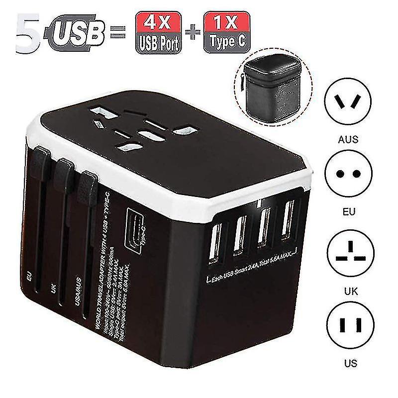 2000w Universal Converter Seyahat Şarj Cihazı Güç Adaptörü Usb Bağlantı Noktaları ile 5.6a Akıllı Telefon Hızlı Şarj Dünya Çapında Dönüşüm Fişi