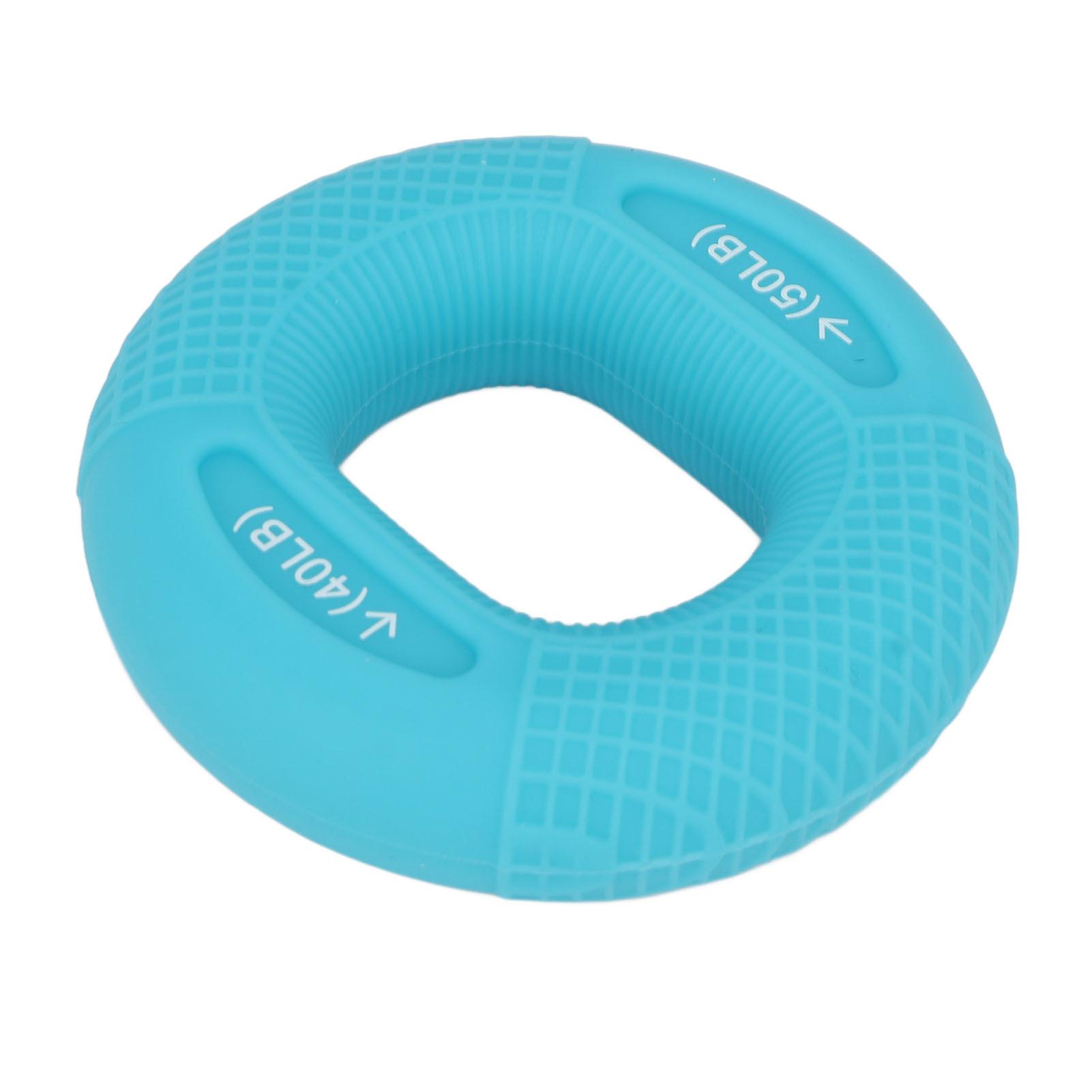 Hand Strengthener Grip Ring Silicone 2 Levels Forearm Hand Exerciser for Rock Climbing 40 To 50LB Blue 