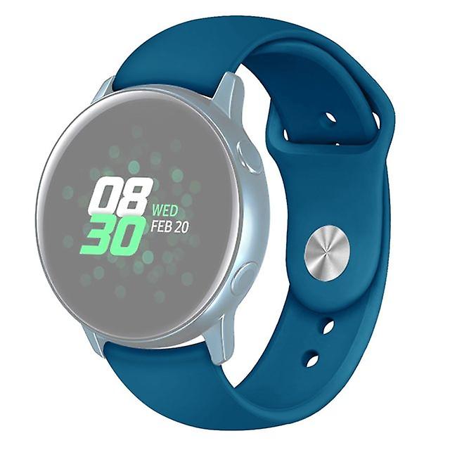 Solid colour silicone strap watch for Galaxy Watch Active 2 Size L Cyan