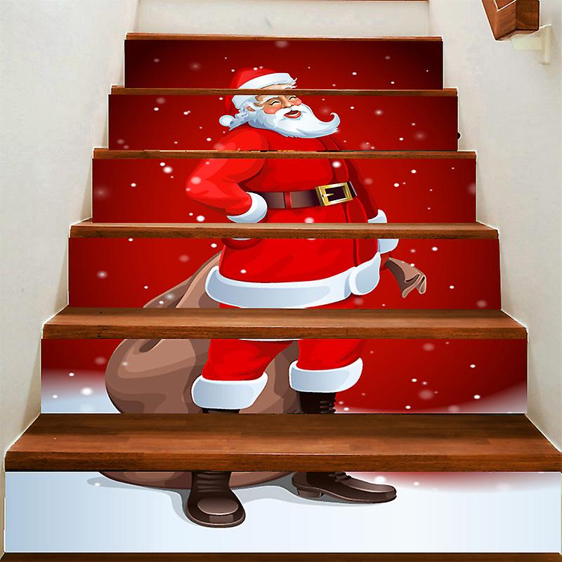 Árvore de Natal 3D - 39,3 polegadas x 7,08 polegadas - 2 - com caixas de presente auto adesivos escada adesivos Natal P