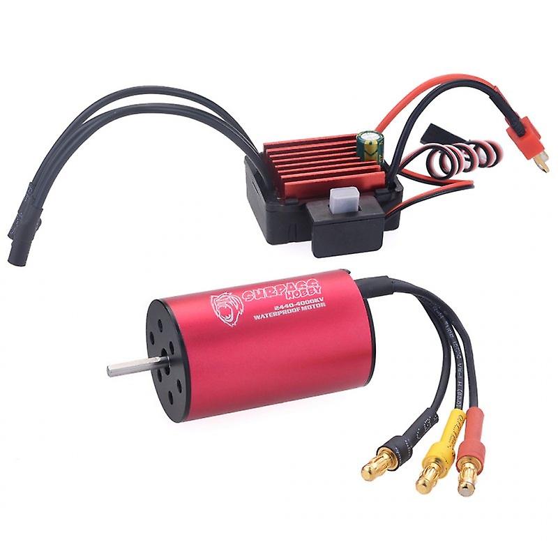 Surpass Hobby 2440 4000kv Brushless Motor + 35A Brushless Speed Controller ESC Waterproof 2S For 1/1