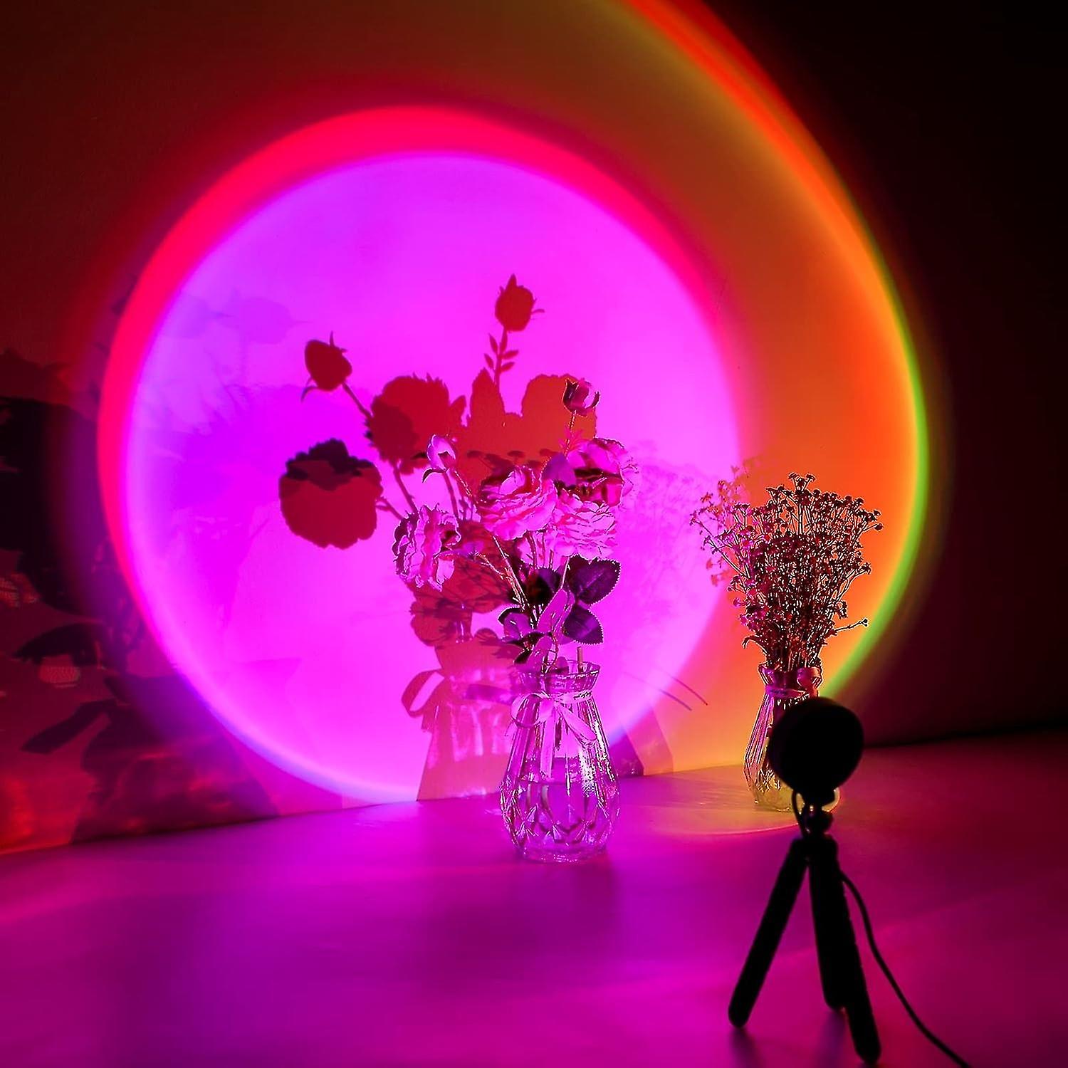 Sunset Lamp, Sunset Lamp, 16 Color Projection Lamp with Tripod, Sunset Aura, USB Rainbow LED Lamp, R