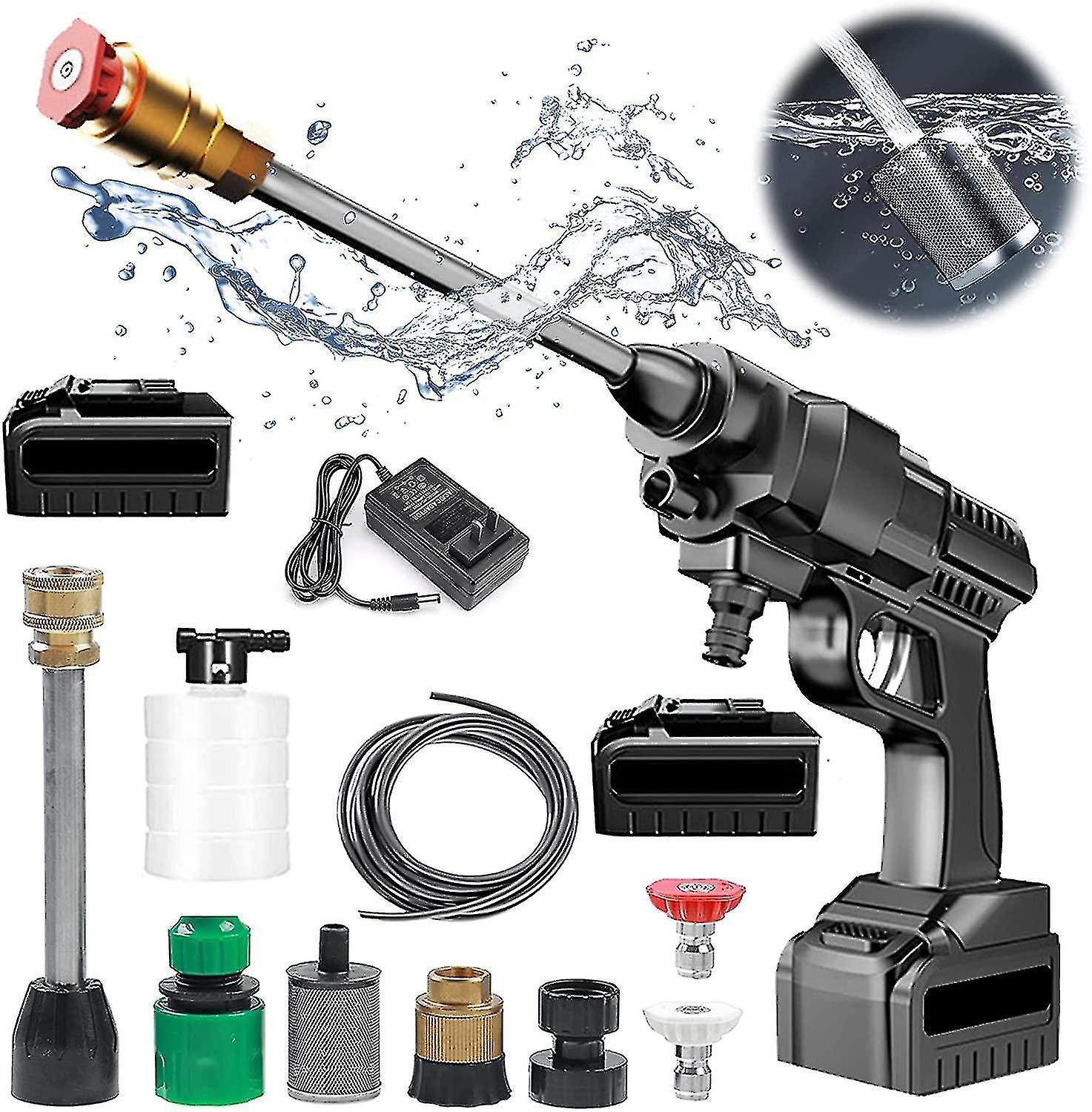 Multifunctional 30 Bar High Voltage Portable Wireless Lithium Battery Car Wash Machine Water Gun Car