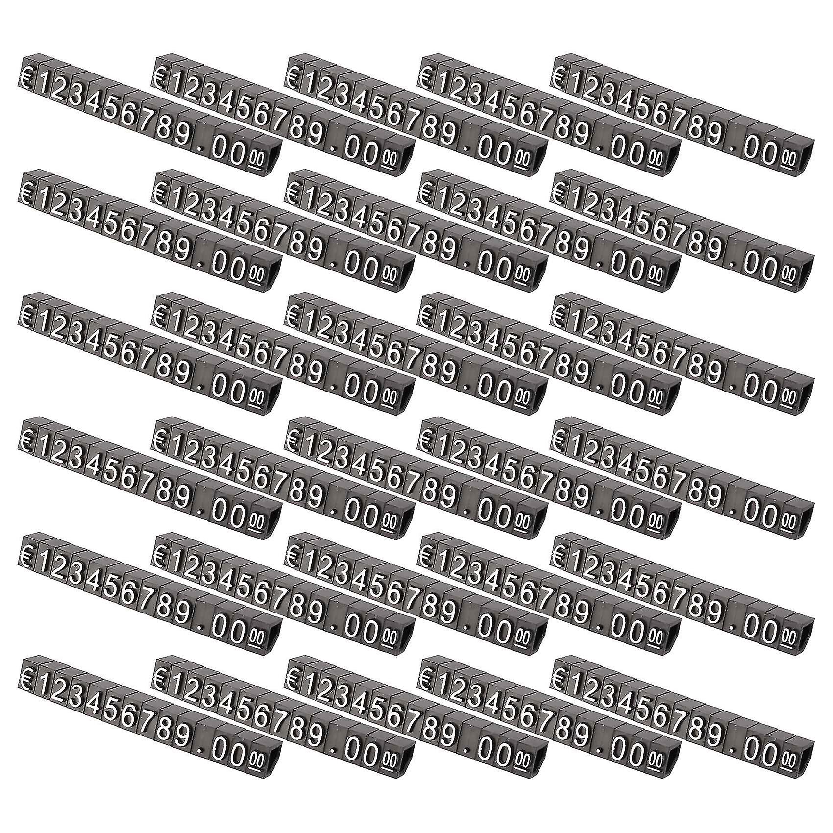 30sets Plastic Cubes Display Tags Adjustable Number Stand Frame Label Shop