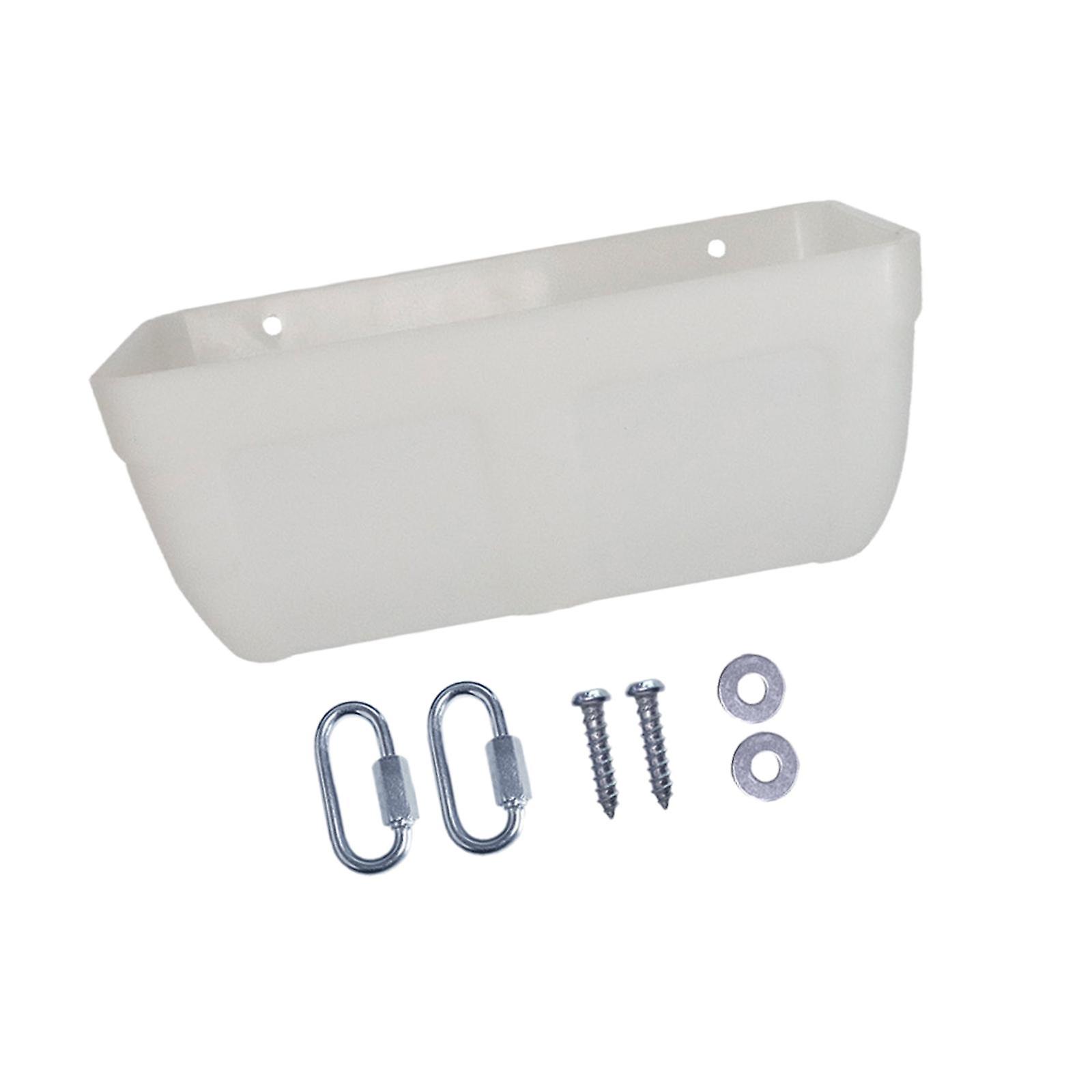 Hanging Fence feed Trough Feeder Trough Bucket for Pet Small Animals White