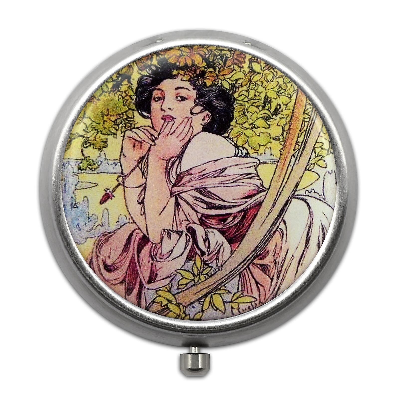 Pill Box with Four Seasons Designs - July