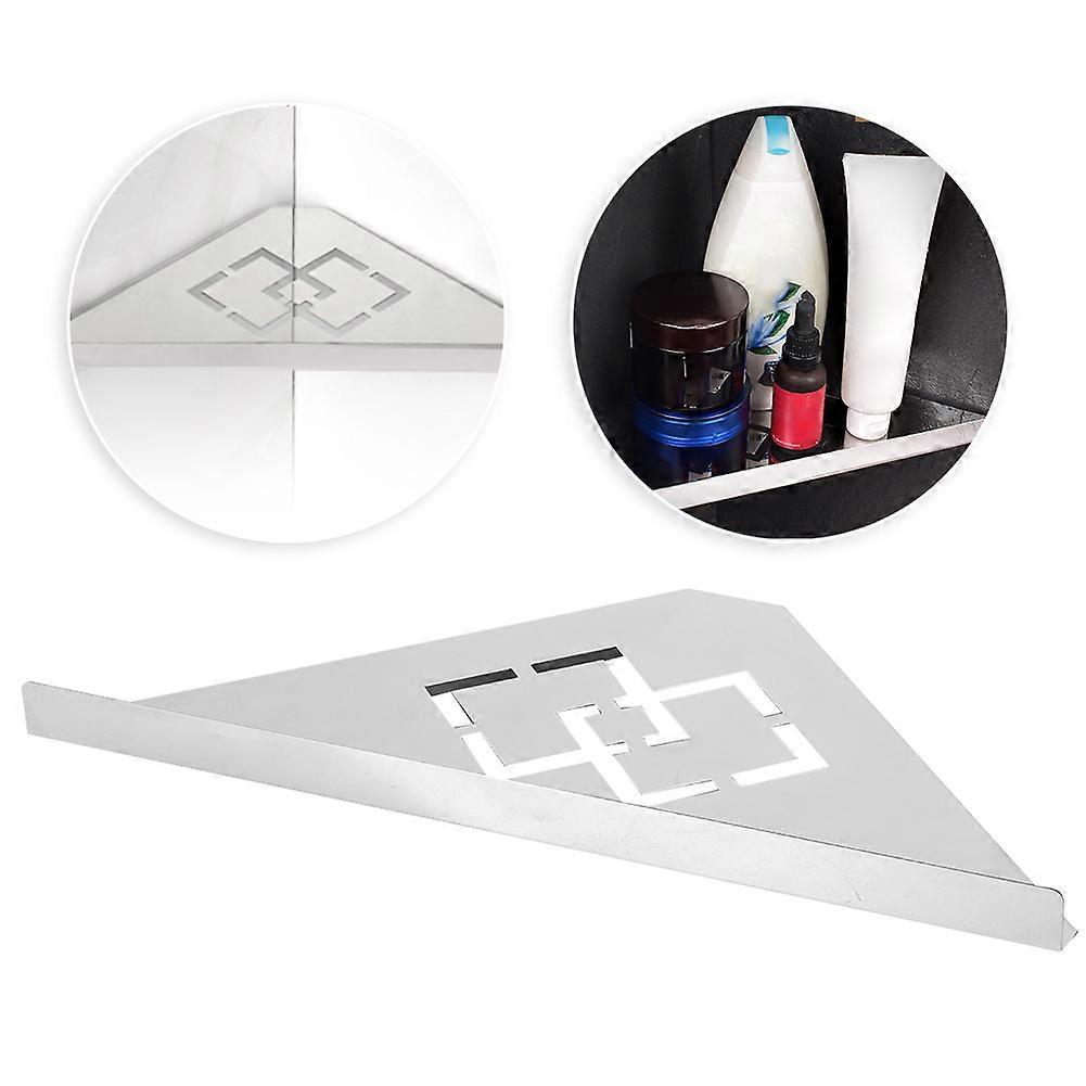 Stainless Steel Triangular Shower Corner Shelf Rack, Silver, 10kg Load