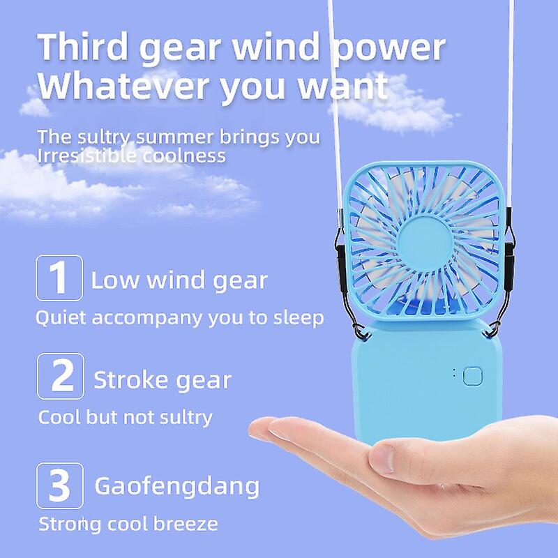 Summer Convenient Strap Mounted Usb Rechargeable Small Fan Foldable Desktop Outdoor High Wind Power Multi Range Adjustable Small