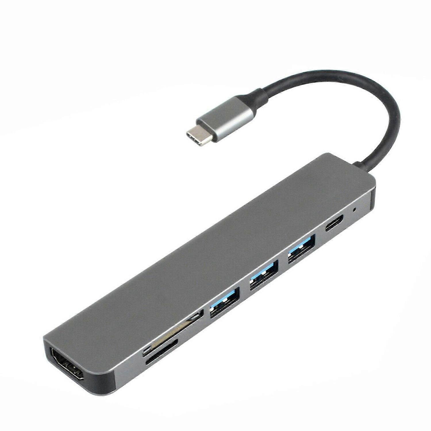 7-in-1 4K HDMI-kompatibel Multiport USB 3.0 auf USB-C Docking Station Hub Adapter für PC Computer Lap