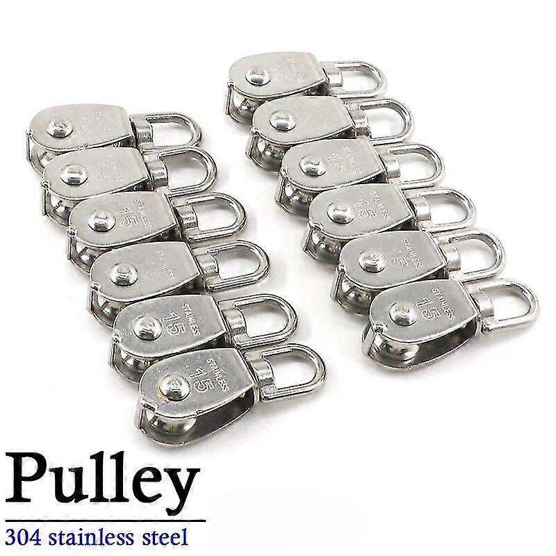 2~20Pcs SS304 Stainless Steel Pulley Telescopic Sunshade Net Installation Parts Sun Shade Nets Accessories M15 Movable pulley
