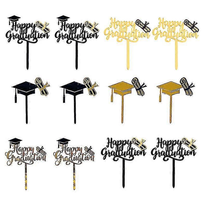12pcs cake decorations , Graduation Cake Decor