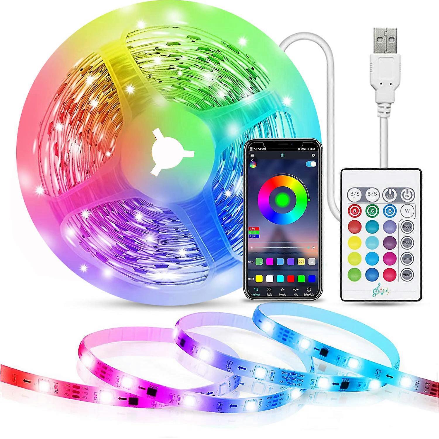 5M LED Strip, Multicolor RGB LED Light Self-adhesive with Remote Control