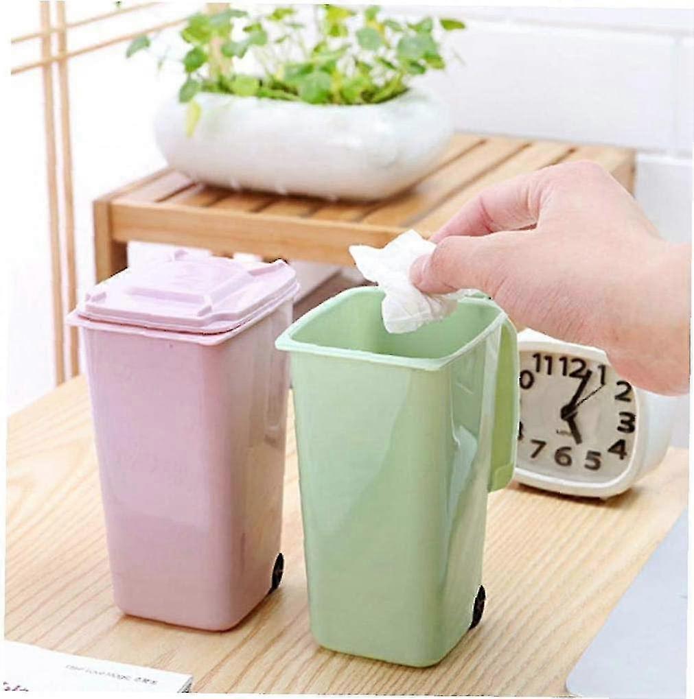 Office Supplies Wheelie Mini Trash Can Desktop