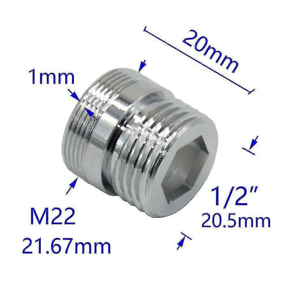 Brass 1/2" To M22 M24 M14 M20 Thread Connector Garden Household Faucet Adapter Durable Joint Coupler Fittings 1pc-In stock