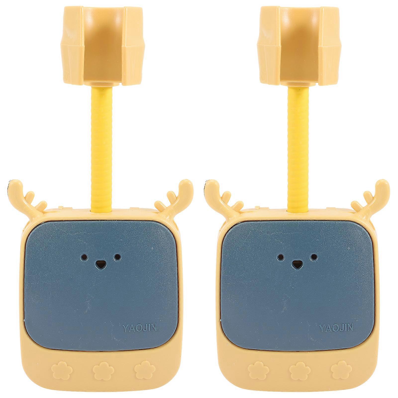 2pcs Adhesive Shower Head Holder Adjustable Handheld Shower Head Bracket Yellow