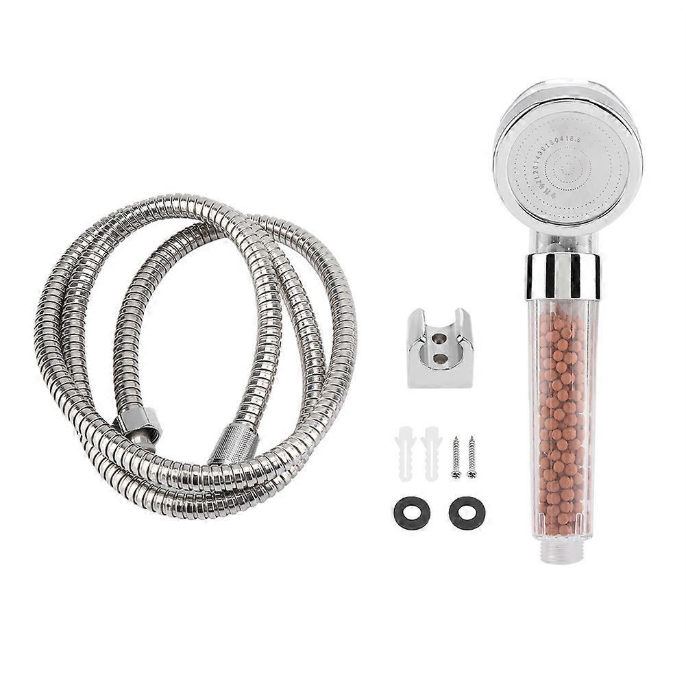 High Pressure Shower Head and Hose Bracket Water Saving Lonic Filter Set