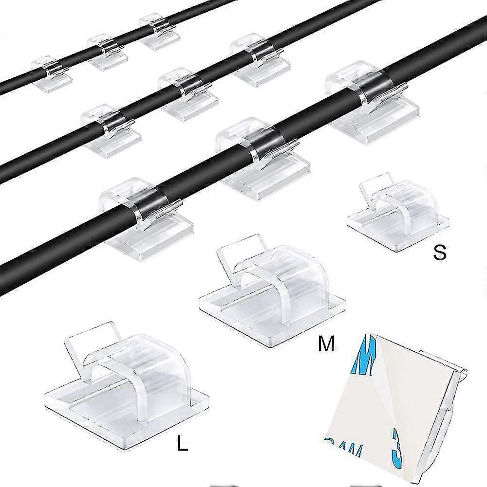 100 Pieces Self-adhesive Cable Clips Light Clips Wire Clips Cable Management